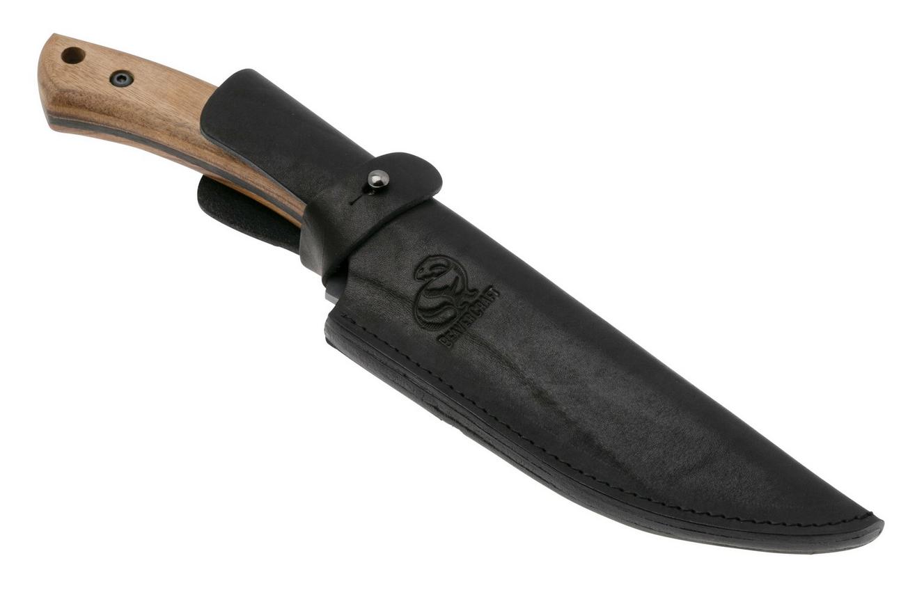 Beavercraft HGK1 Hunting Knife, Carbon Steel, Walnut Handle, vaststaand mes met foedraal