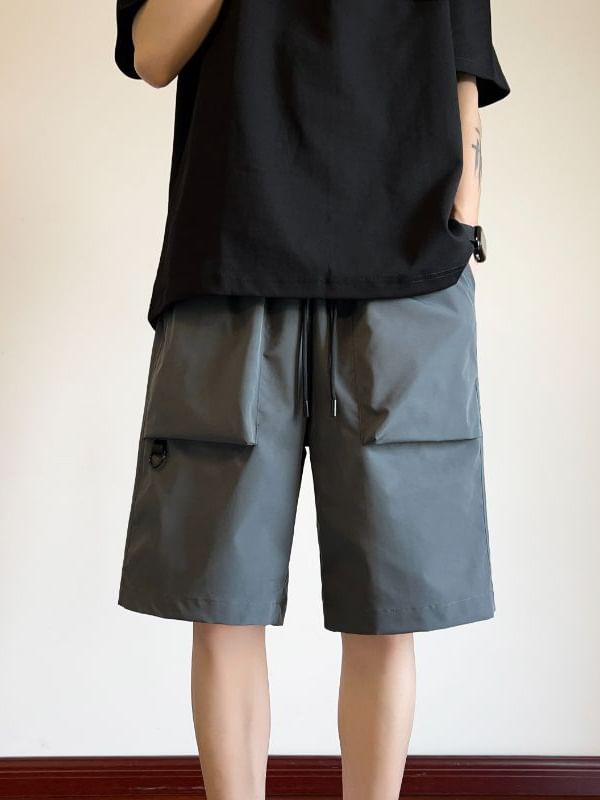 Obikan - Effen shorts met trekkoordtaille