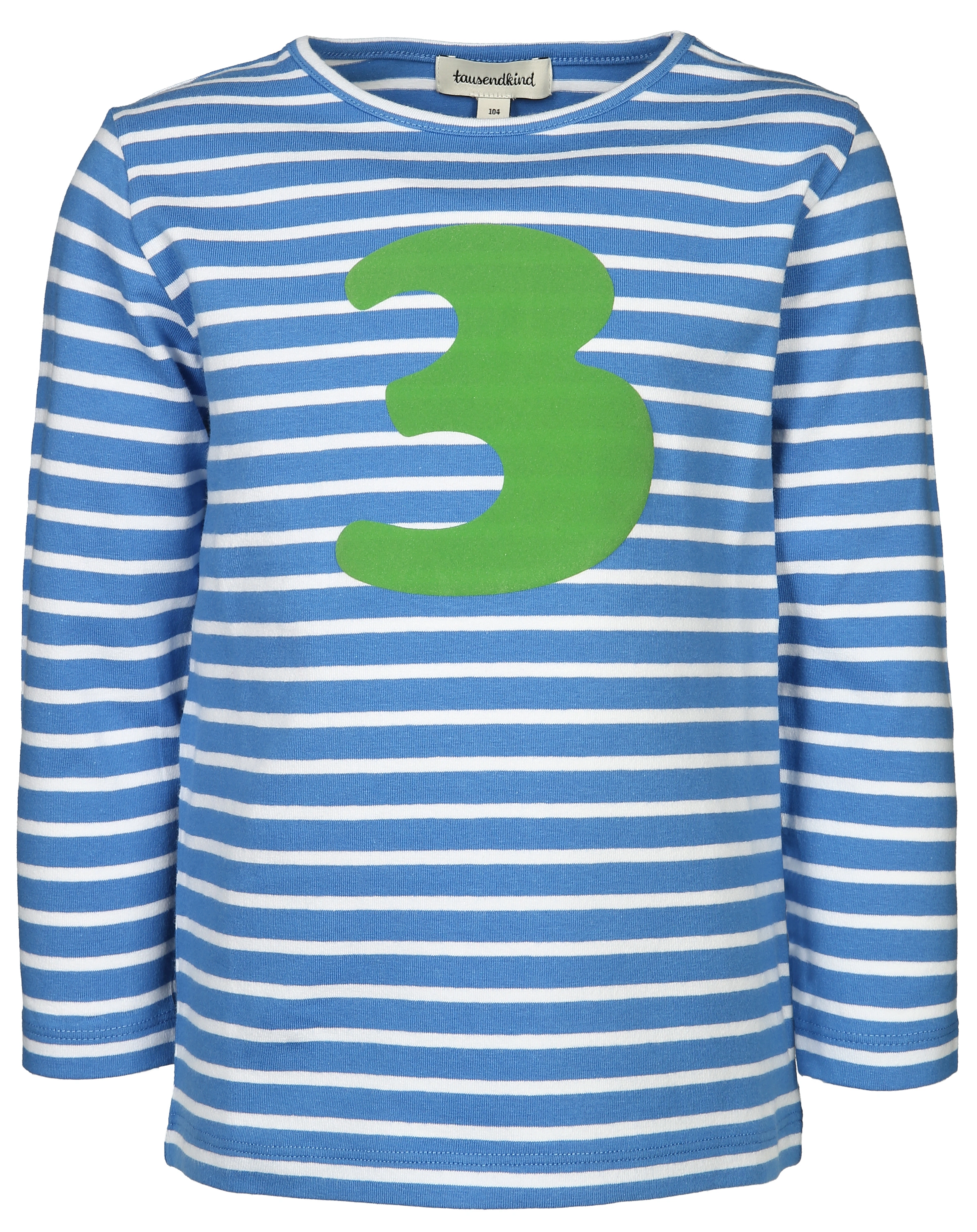 Langarmshirt 3 JAHRE gestreift in blau/weiß