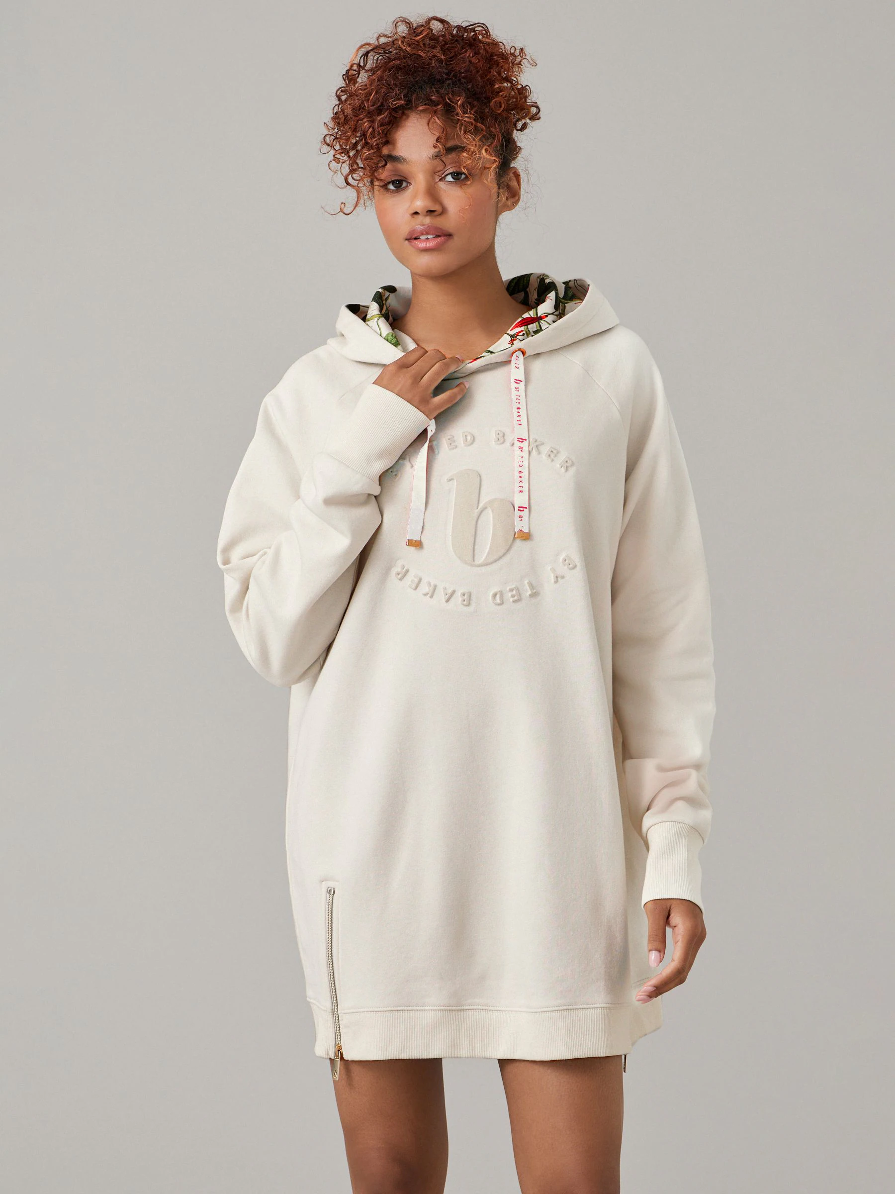 Crème - B by Ted Baker Longline Hoodie