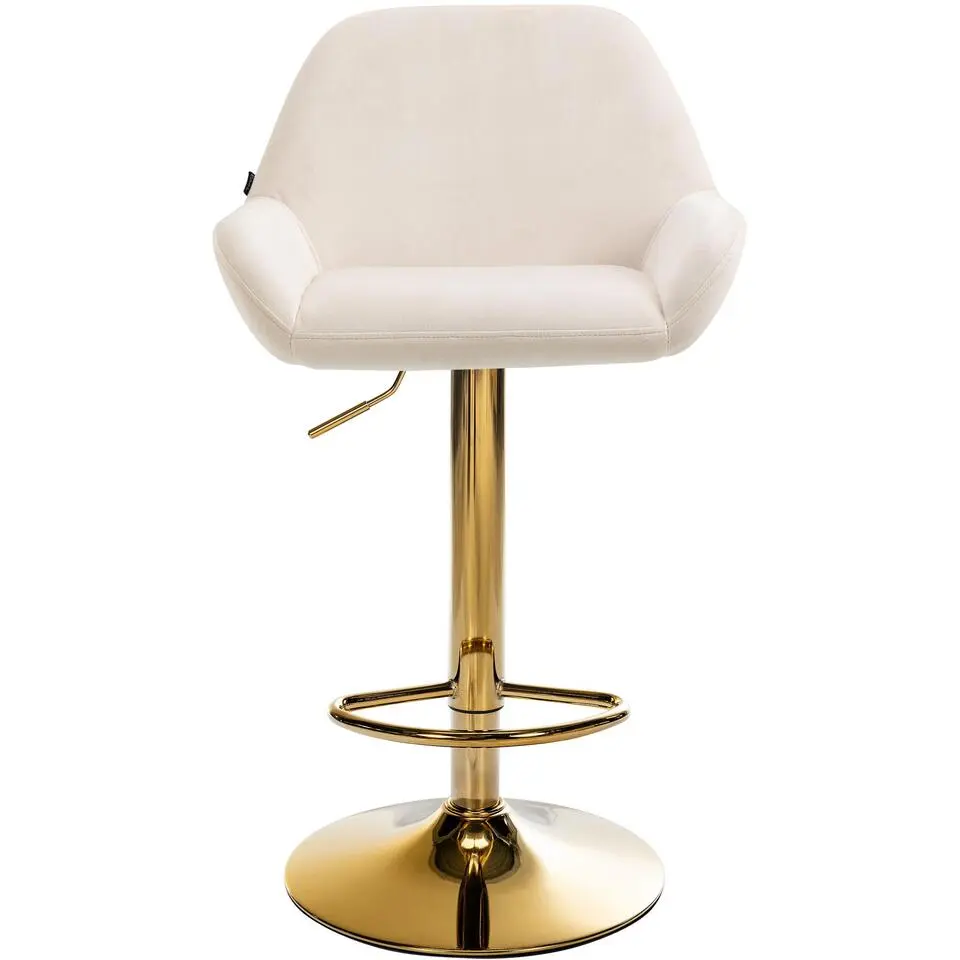CLP Set van 2 Barkruk Braga goud Frame - Fluweel - creme