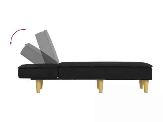 Prolenta Premium - Chaise longue noir tissu