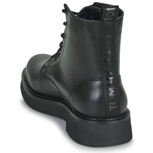 Tommy Jeans - TJW LACE UP FLAT BOOT - Noir