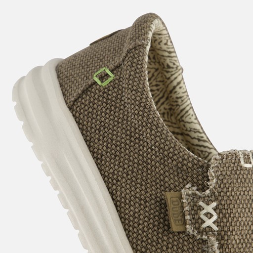 HEYDUDE Mikka Braided Instappers groen Canvas