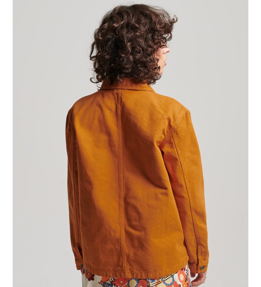 Jaqueta Superdry Vintage de Algodão Orgânico, Laranja e Marrom