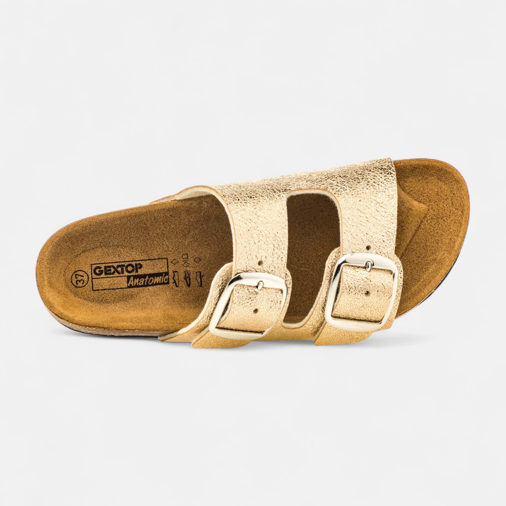 Mules semelle liège Femme or