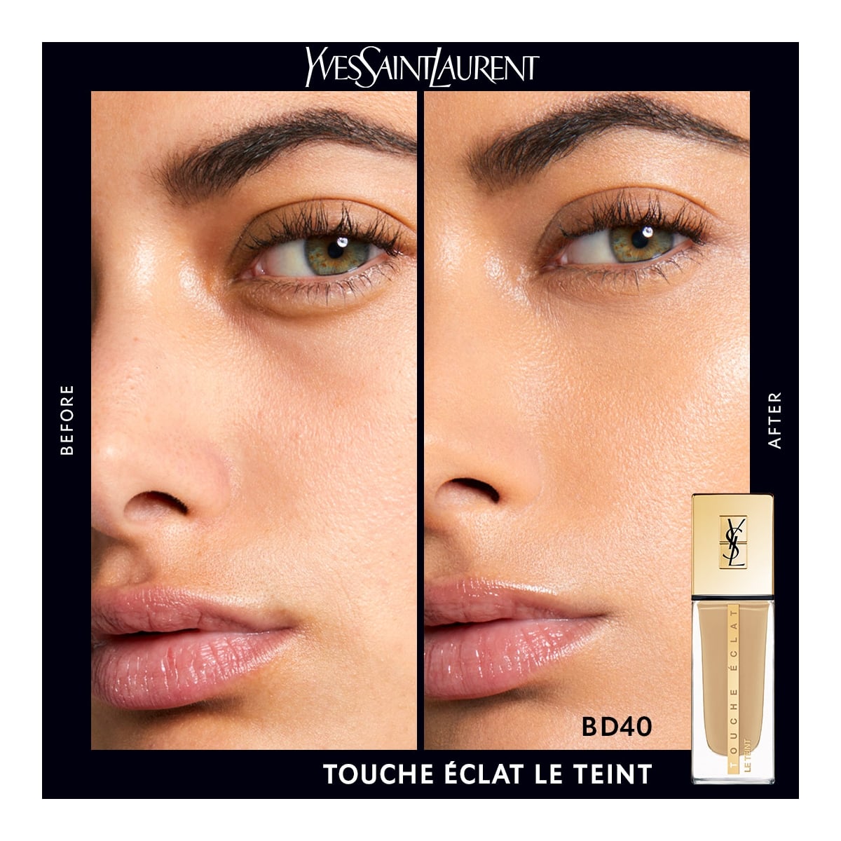 YVES SAINT LAURENT Touche Éclat Le Teint Fond de teint hydratant &  tenue 24H, naturel &  lumineux