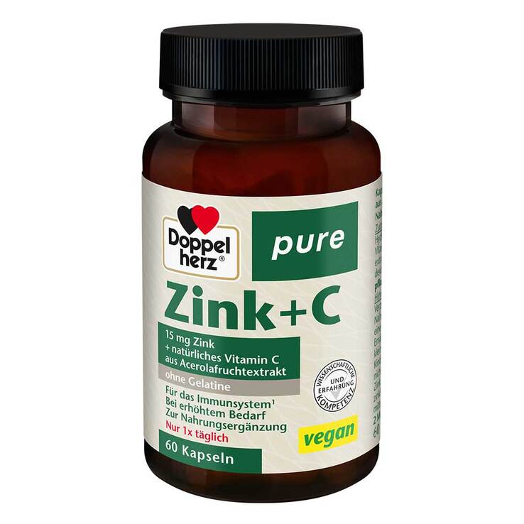 Doppelherz Zink + C pure Kapseln, 60 St