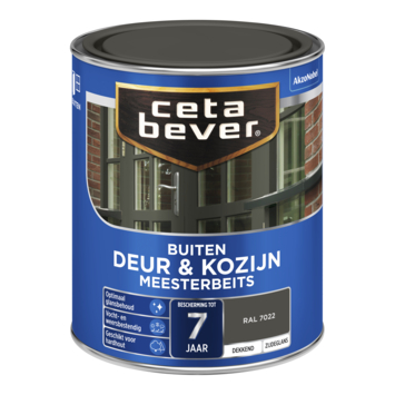 CetaBever Meesterbeits Deur & Kozijn zijdeglans dekkend RAL 7022 ombergrijs 750 ml