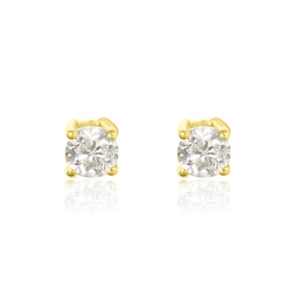 Boucles D'oreilles Puces Aphrodite Or Jaune Diamant
