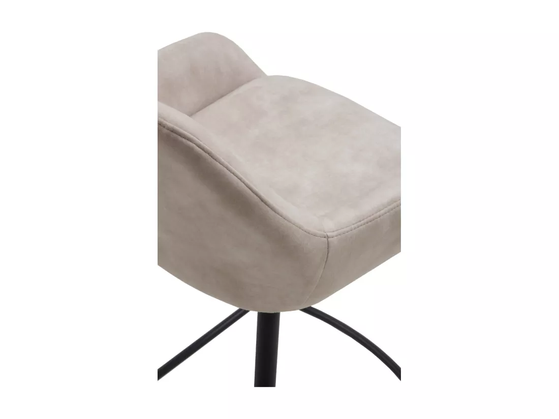 Lot de 2 tabourets rembourrés de couleur beige et pieds métal noir