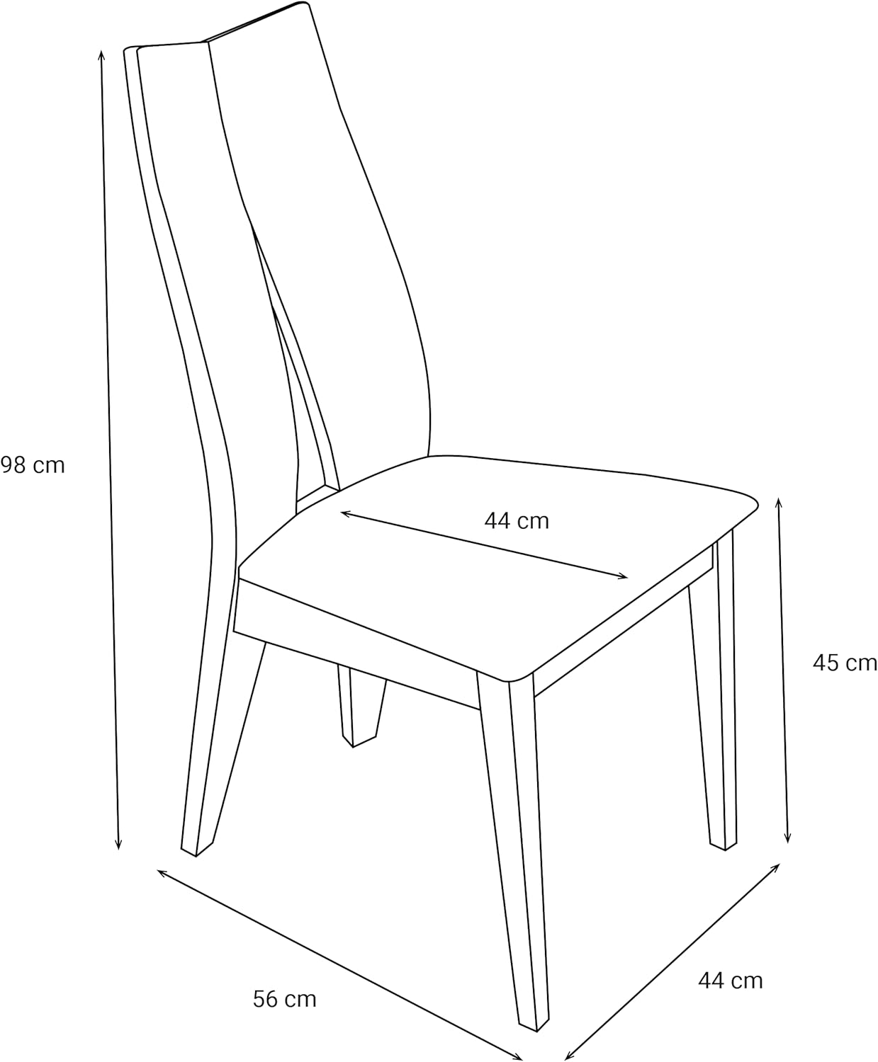 Exklusiver Esszimmerstuhl aus Eiche mit Kunstlederbezug - Elegantes Design, ergonomisch geformt - Perfekt für Küche, Esszimmer, Büro oder Wohnzimmer (Eiche, Weiss)