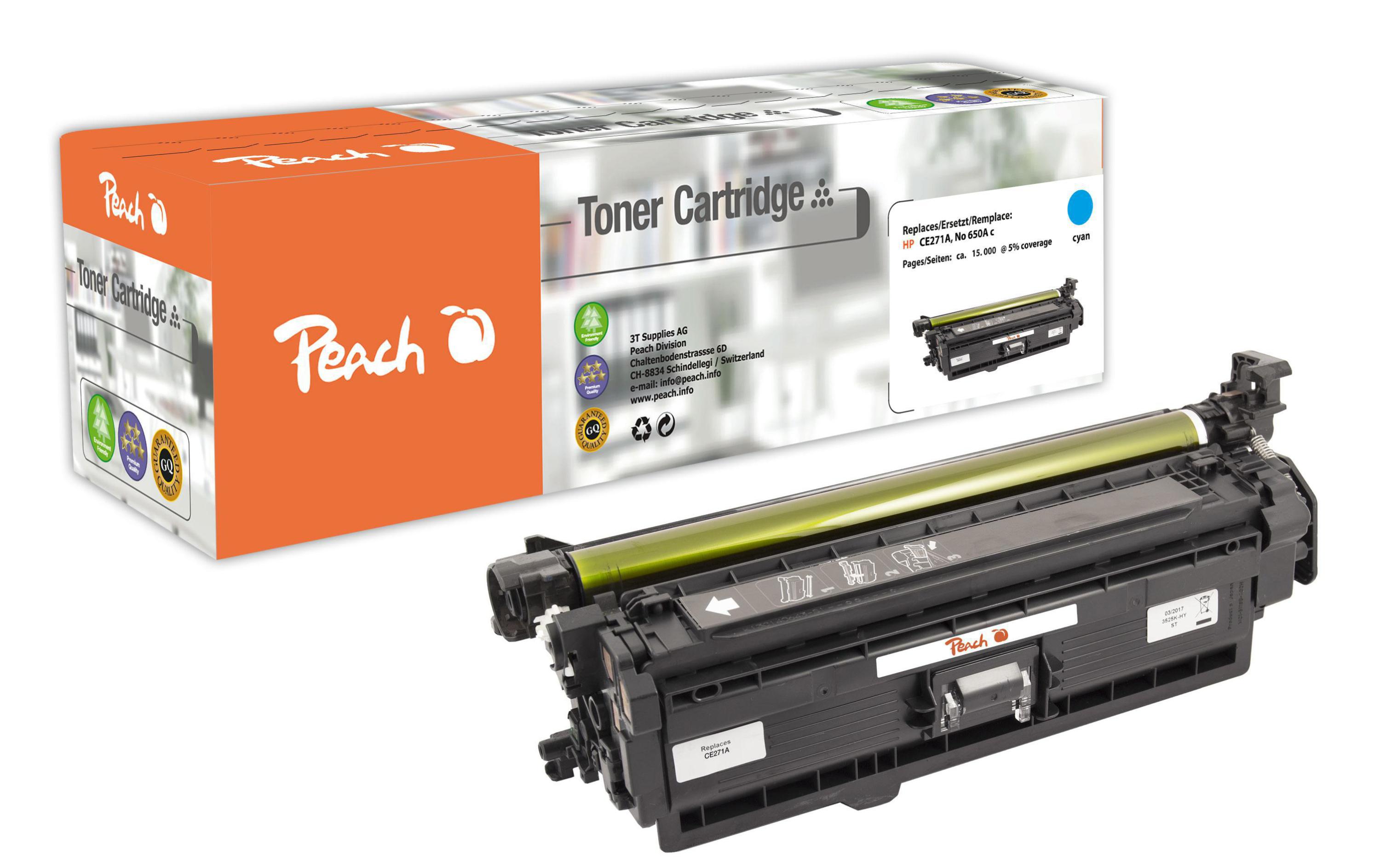 Toner HP Nr. 650A (CE271A) Cyan<br>Toner, Gelb
