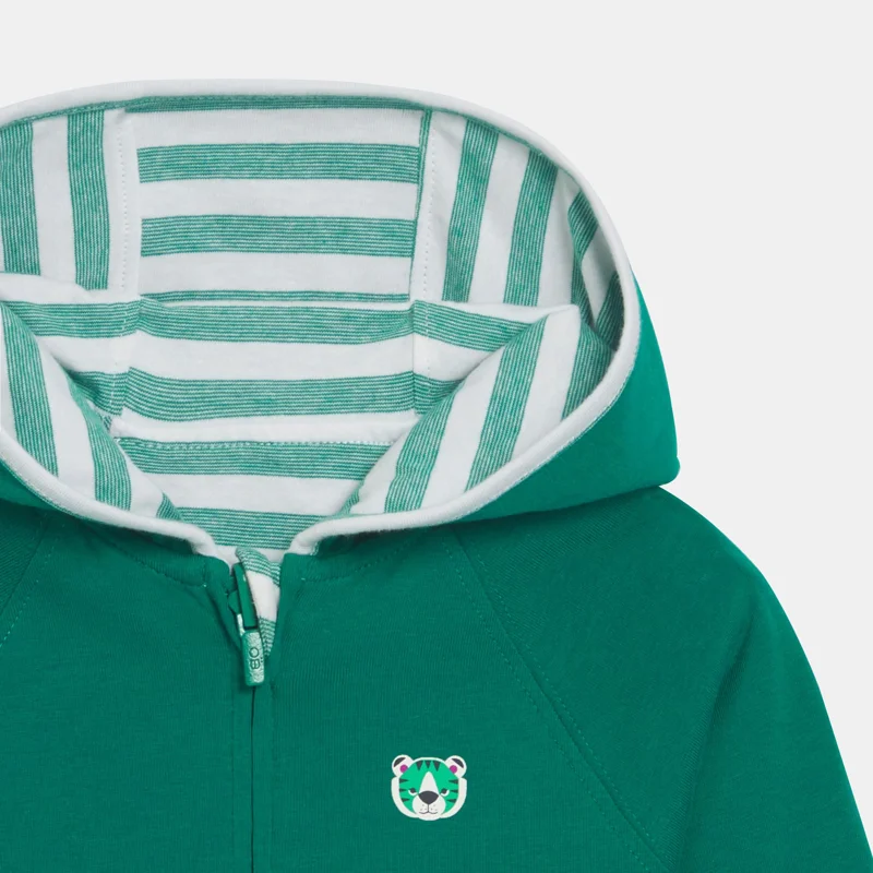 Gilet zippé réversible à capuche vert bébé garçon Vert