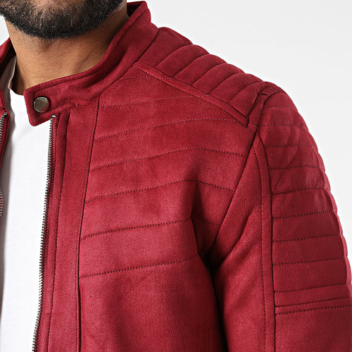 Veste Biker Suédine 3144 Bordeaux