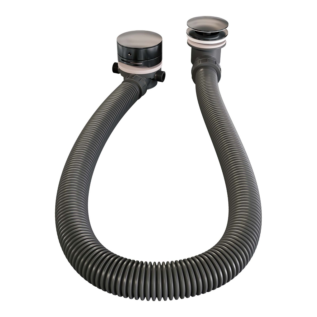 Brauer Gunmetal Carving thermostatische inbouw badkraan met badvulcombinatie en 3 standen handdouche set 4 gunmetal geborsteld PVD