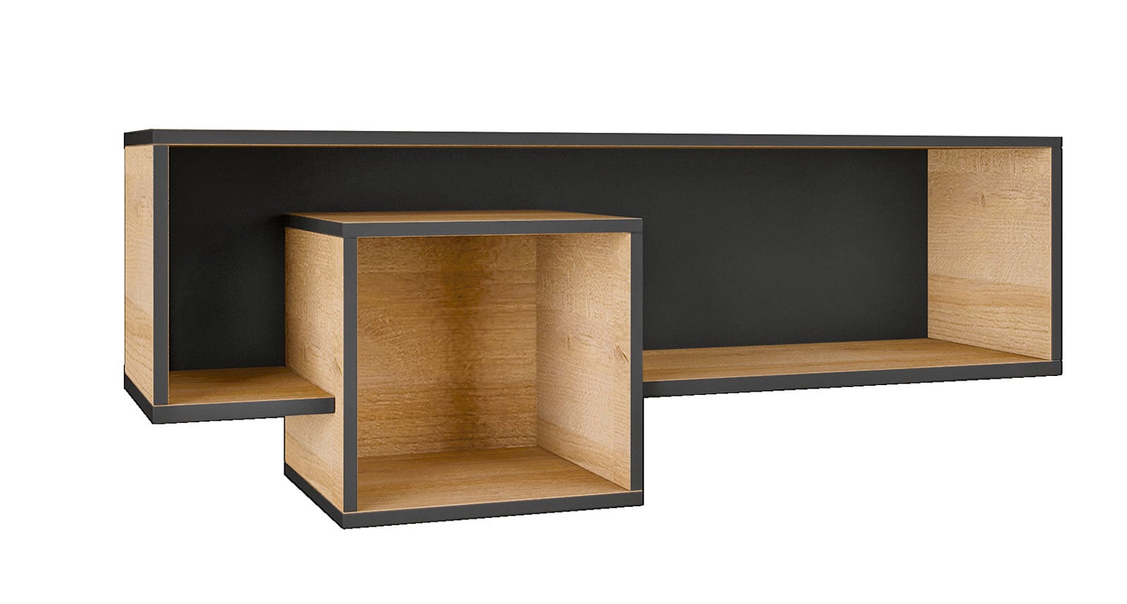 Wandregal Nano Eiche Riviera-Optik/Graphit 110 x 55 x 28,5 cm