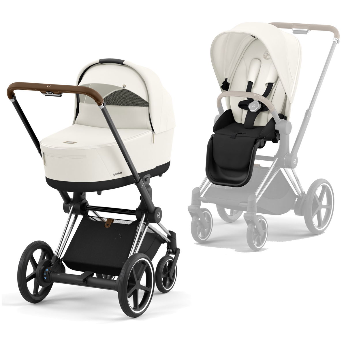 CYBEXCYBEX   ePriam 2.0 Chrome Brown Kombikinderwagen off white light beige