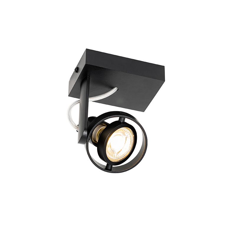 Moderne plafondspot zwart draai- en kantelbaar GU10 50mm - Master