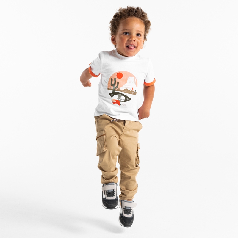 T-shirt imprimé bisons américains blanc bébé garçon