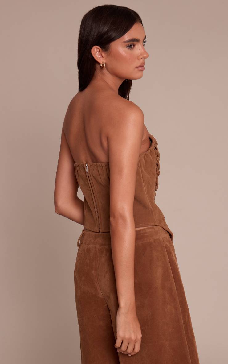 Camel Corset En Synthétique À Ourlet Asymétrique Pointu