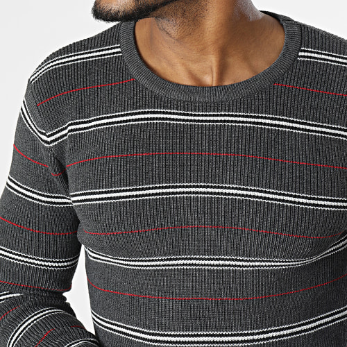 Pull A Rayures Gris Anthracite