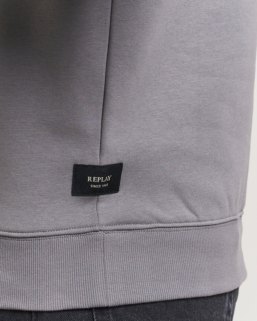 Replay Tonal Logo Crew Neck Sweatshirt Dark Grey