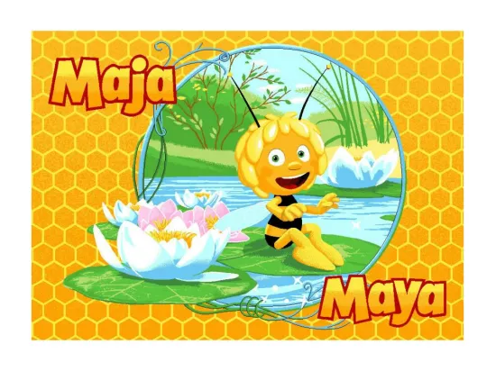 Tapis enfant 95x133 rectangle tissé jaune MAYA D