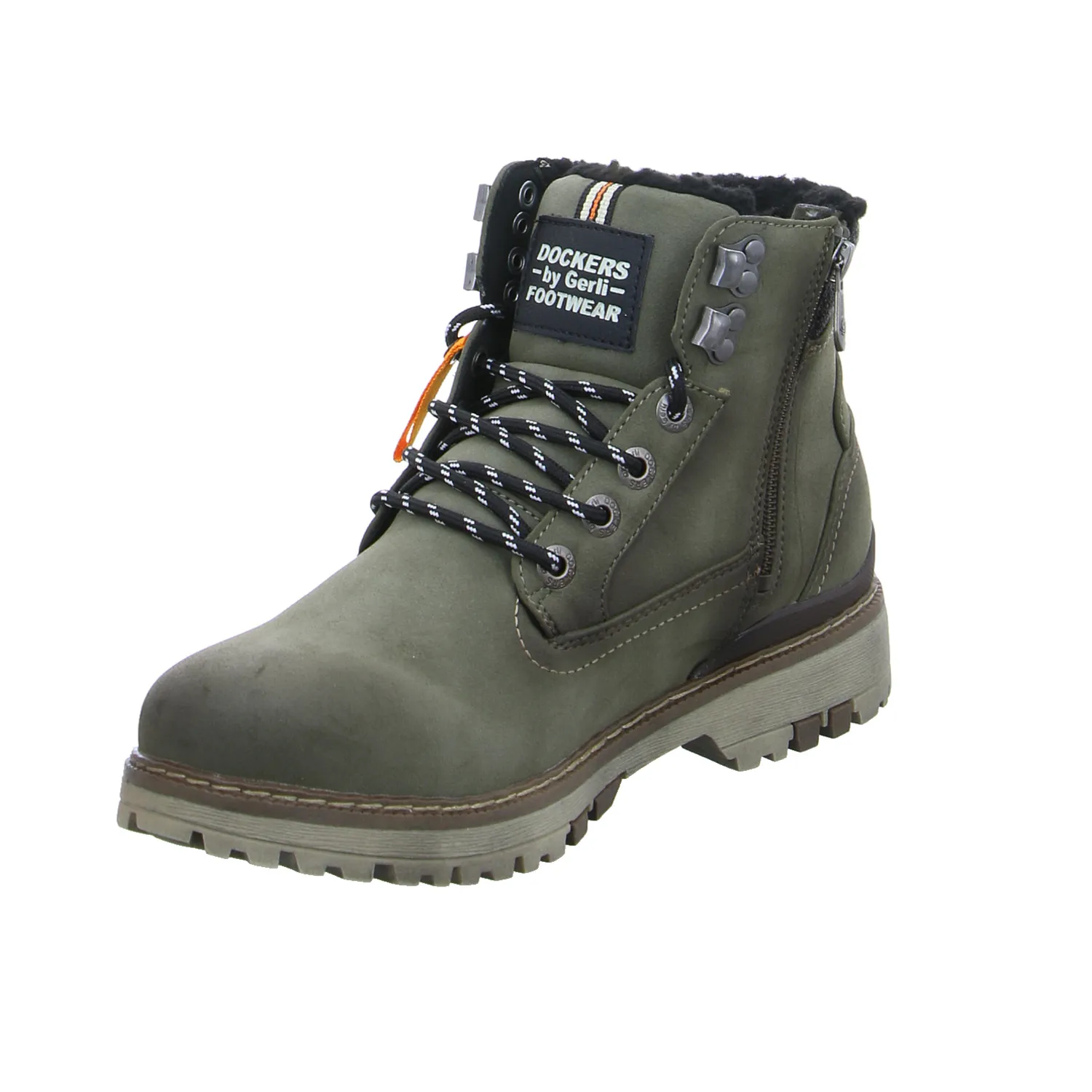 DOCKERS Winter-Boots Olive Lederimitat
