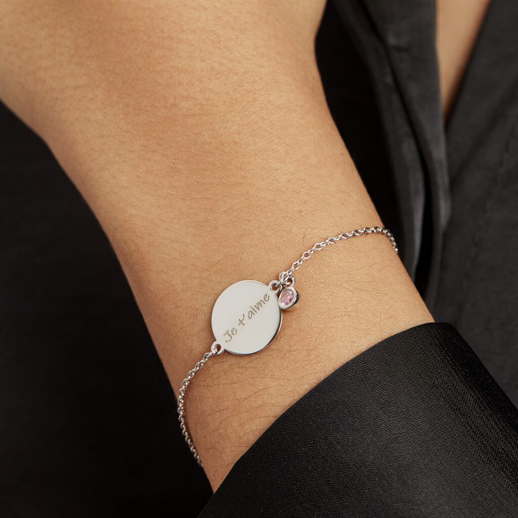 Bracelet Murial Argent Rhodié Oxyde De Zirconium