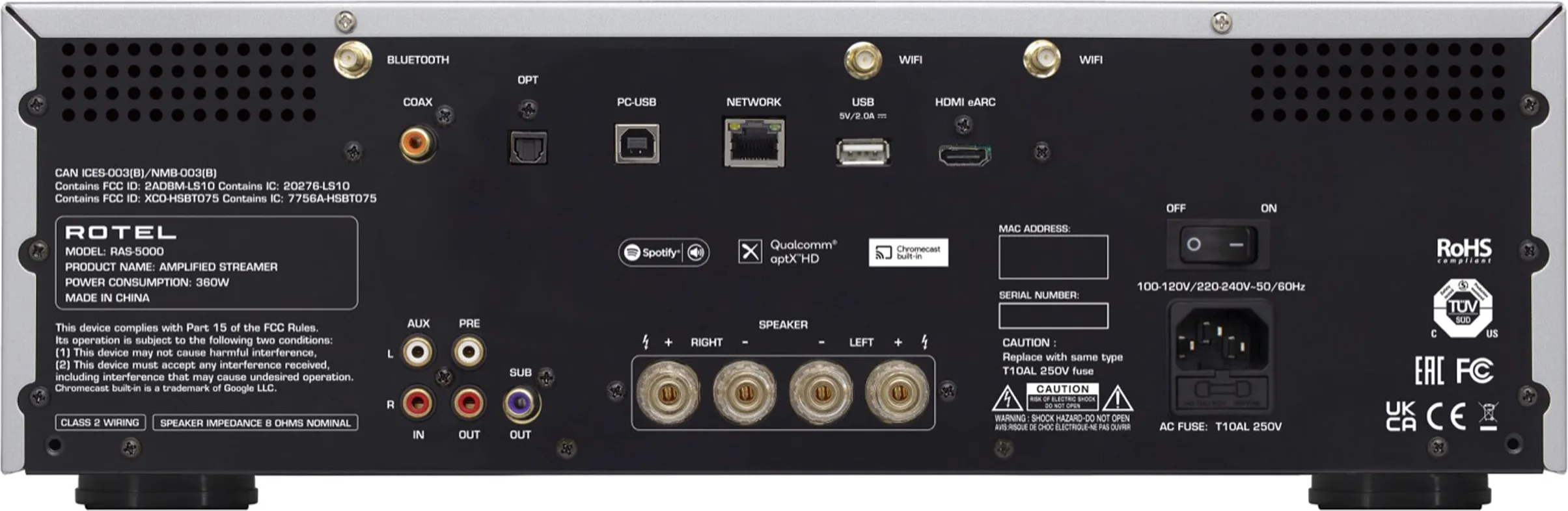 Rotel RAS-5000 Noir Amplis hi-fi stéréo