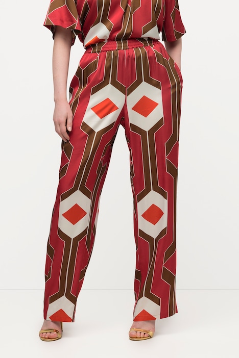 Hose, Retro-Design, weites Bein, Elastikbund