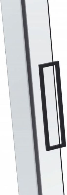 Douchecabine - Vijfhoek - Aluminium - Zwart - 100x200 cm - 6 mm Helder Glas