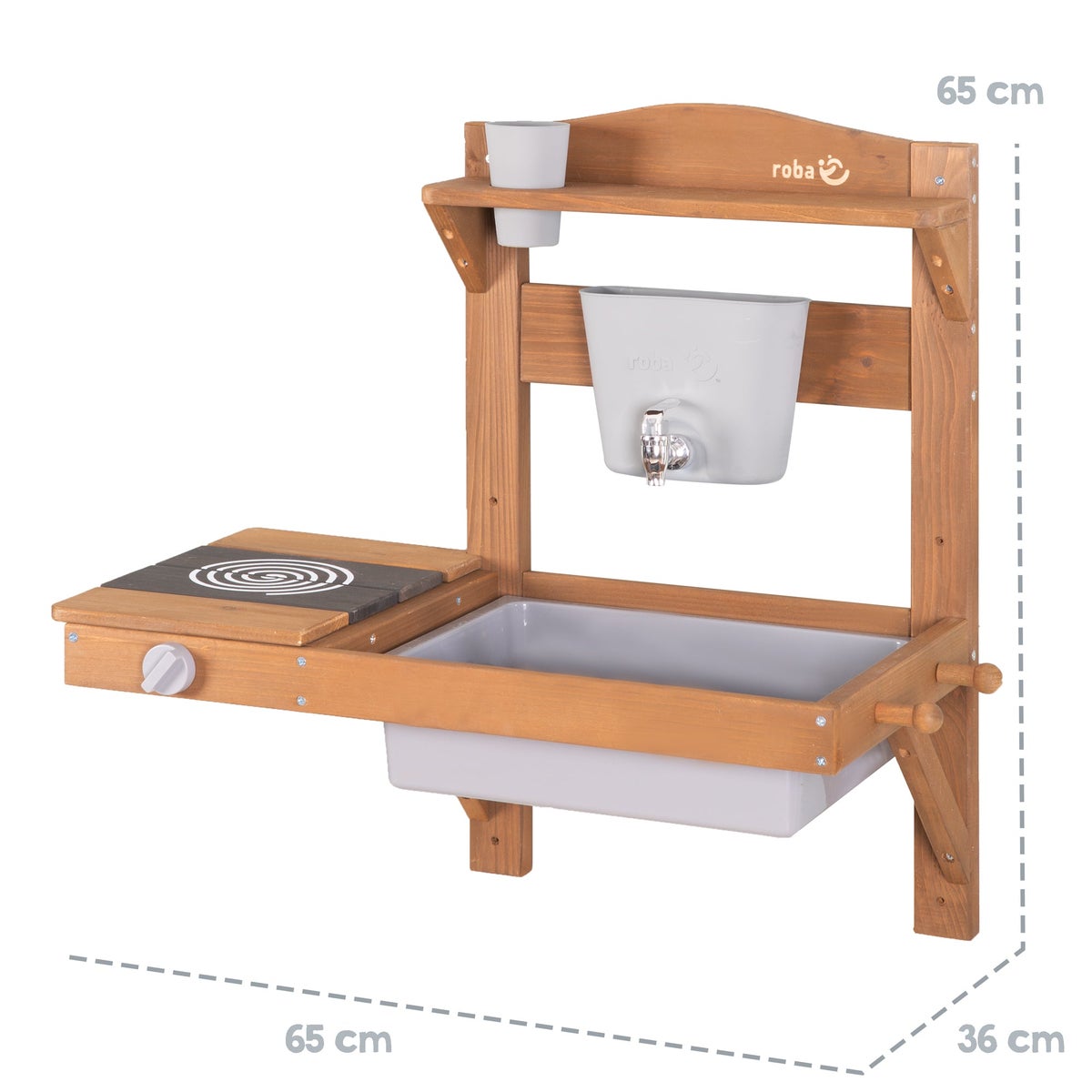ROBA Hangende Speel- en Modderkeuken, Buiten FSC, teak