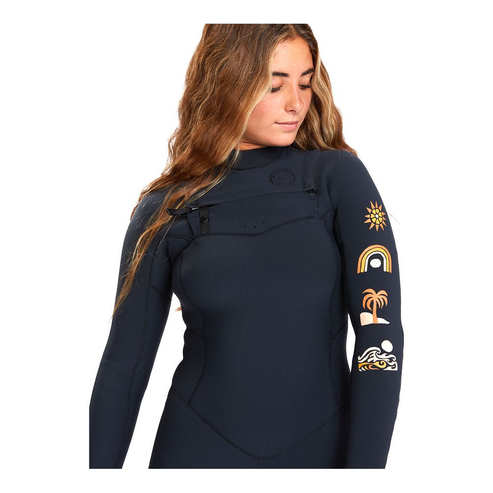 Billabong SALTY DAYS CHEST ZIP - Combinaison intégrale 4/3mm Femme black tide