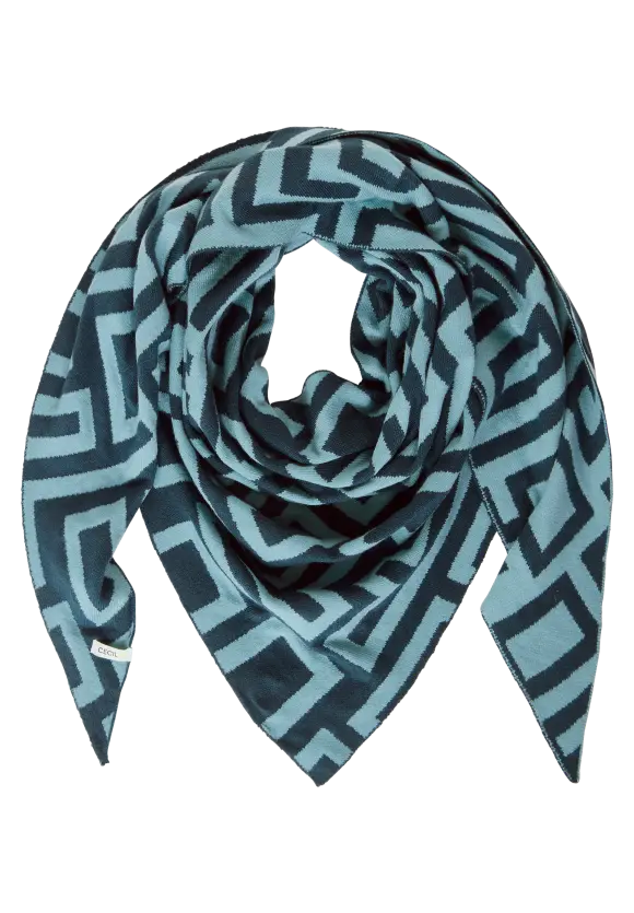 Print Dreieckstuch - strong petrol blue