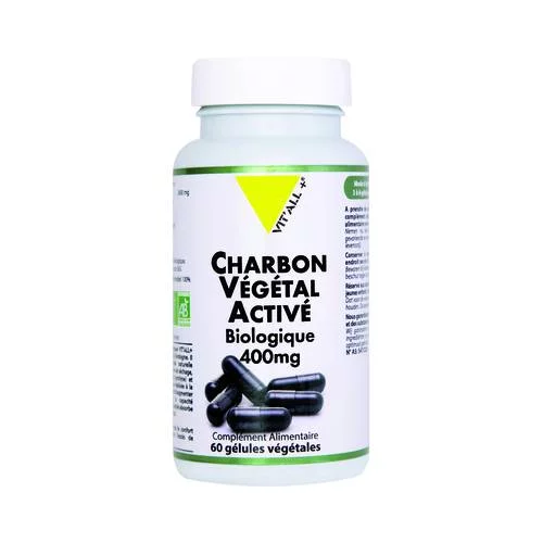 Charbon Végétal Activé Bio 400mg Vit'all+ - 60 Gélules Végétales