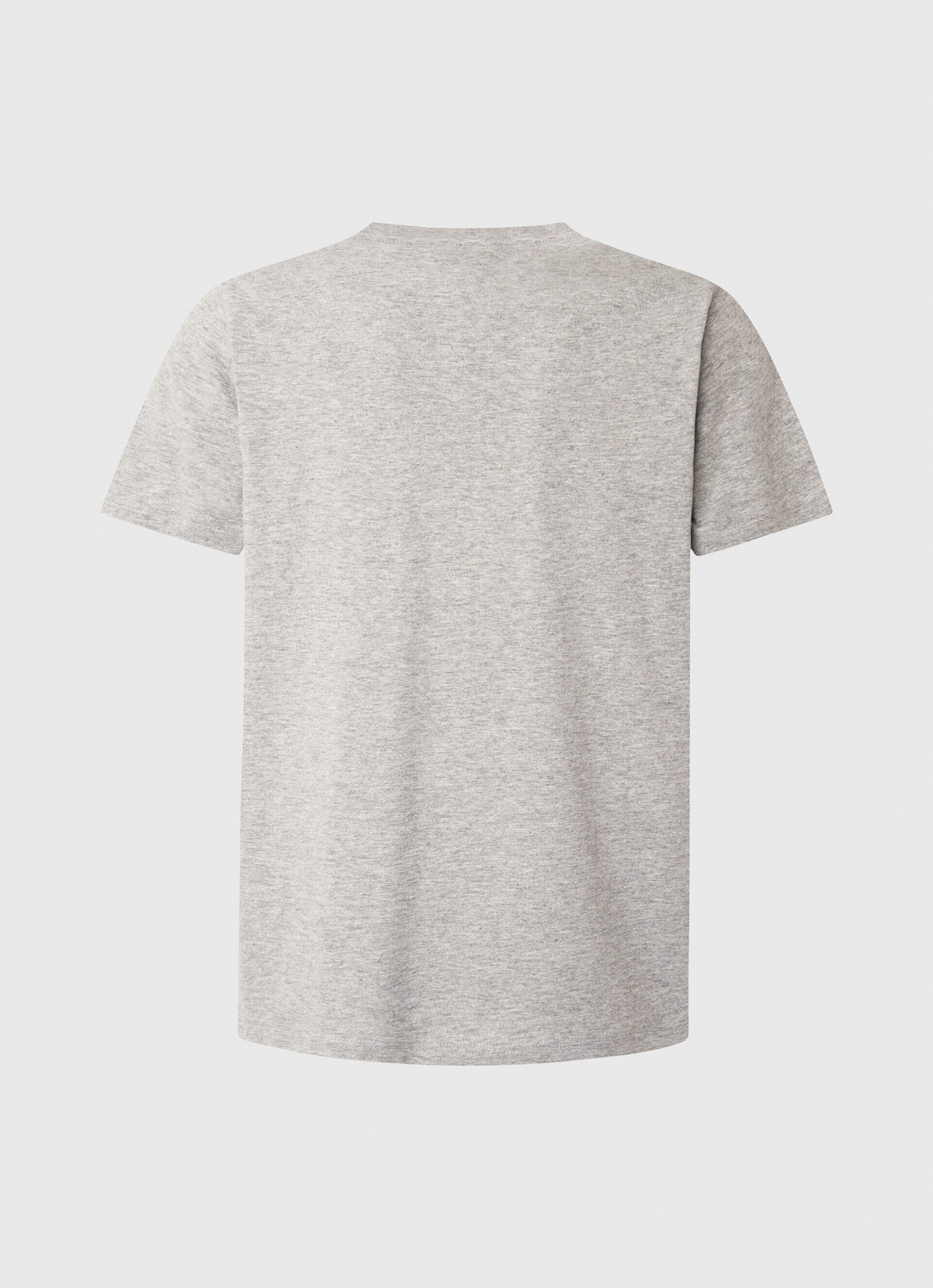 Camiseta de algodão com estampa de bandeira - cinza mescla