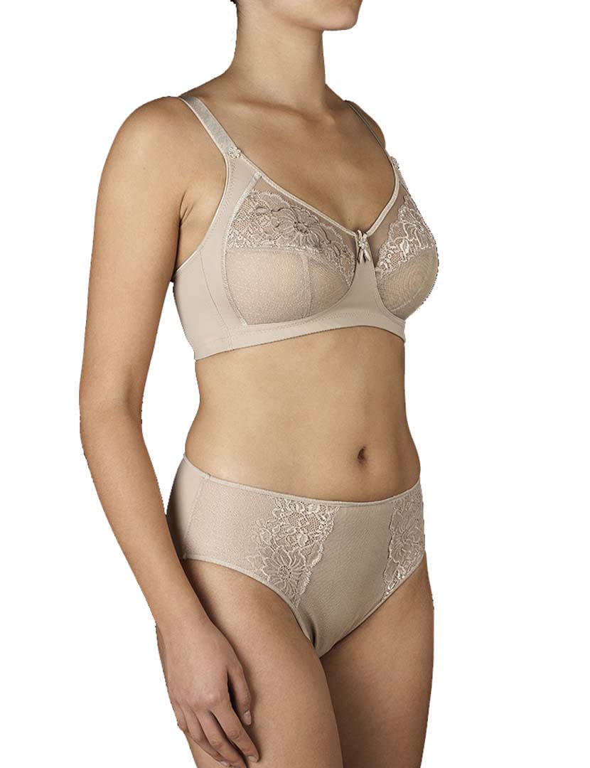 Beige Lace Bra with Underwire
