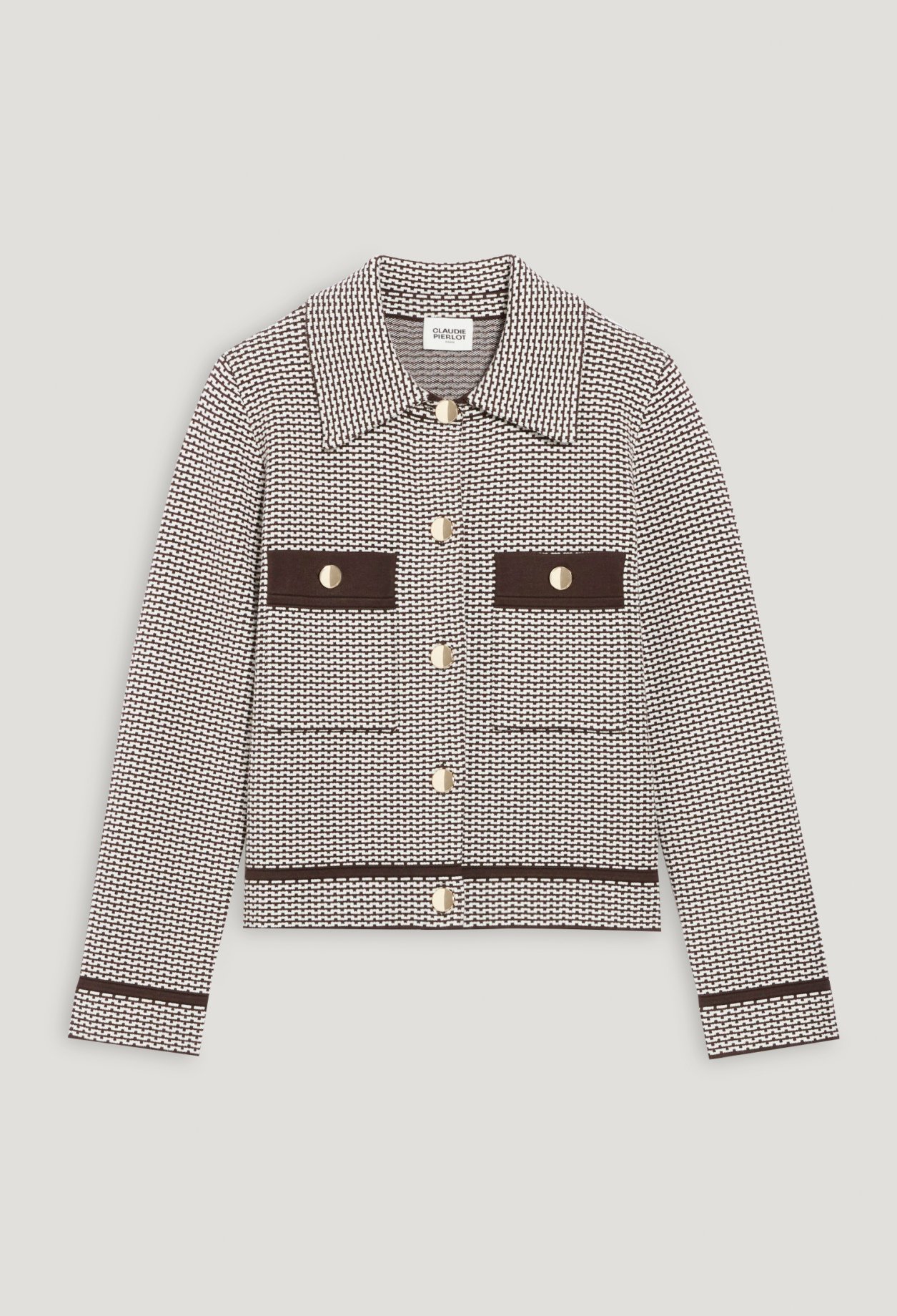 Veste maille jacquard bicolore