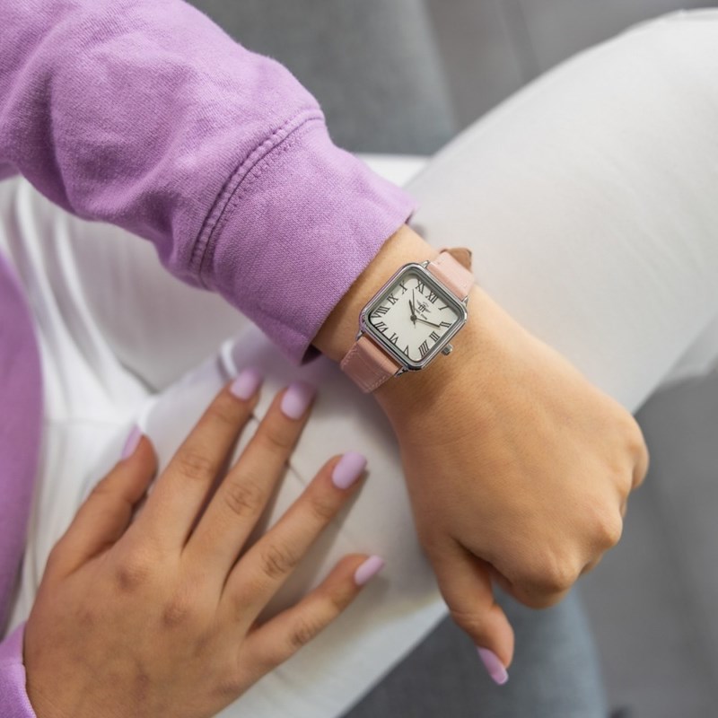 Coffret montre Femme M. JOHN bracelet Cuir Rose