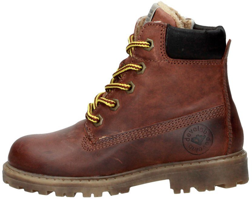 Develab Jongens veterschoenen cognac