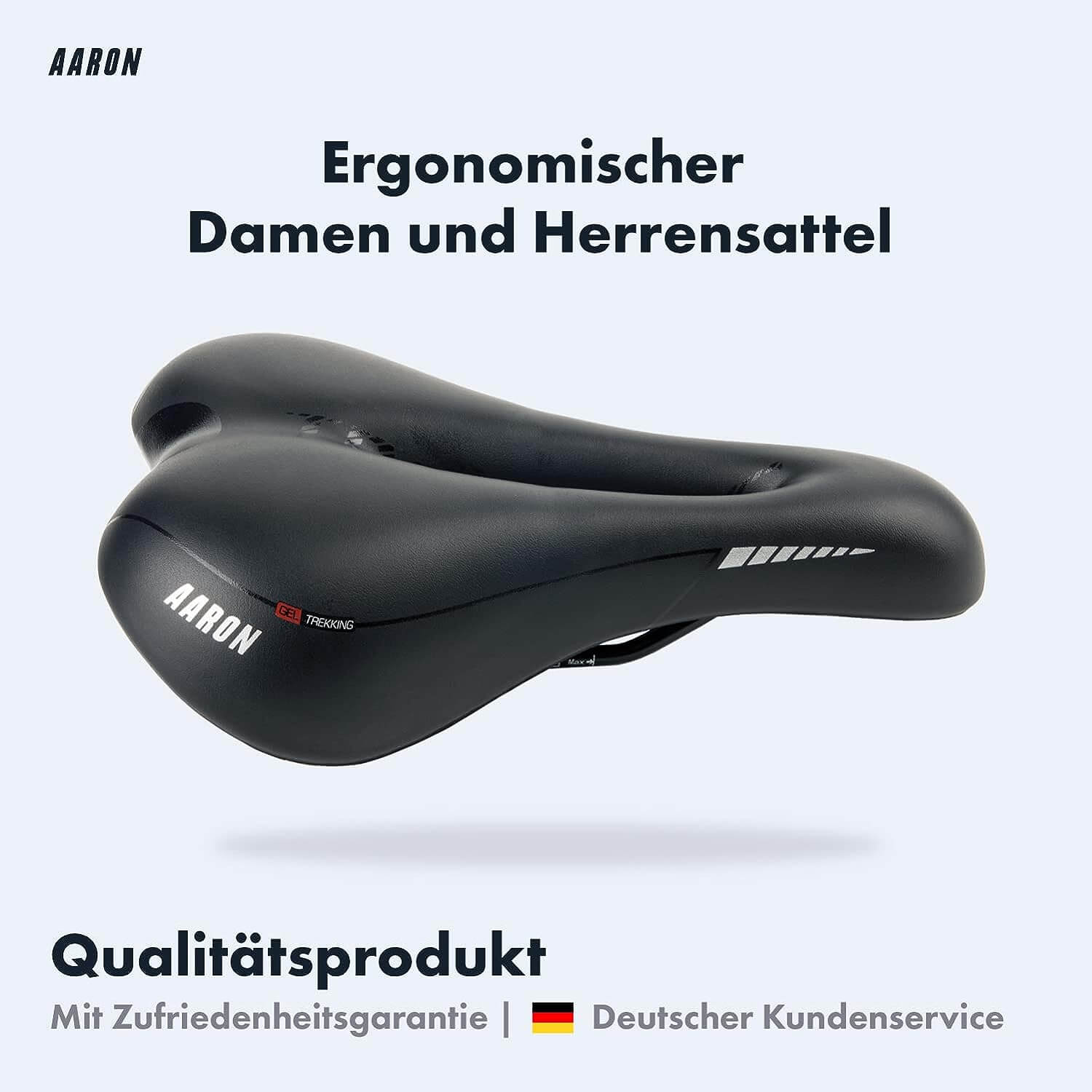 AARON Trekking ergonomischer Fahrradsattel Unisex für Trekkingrad, Mountainbike, Stadtrad, E-Bike