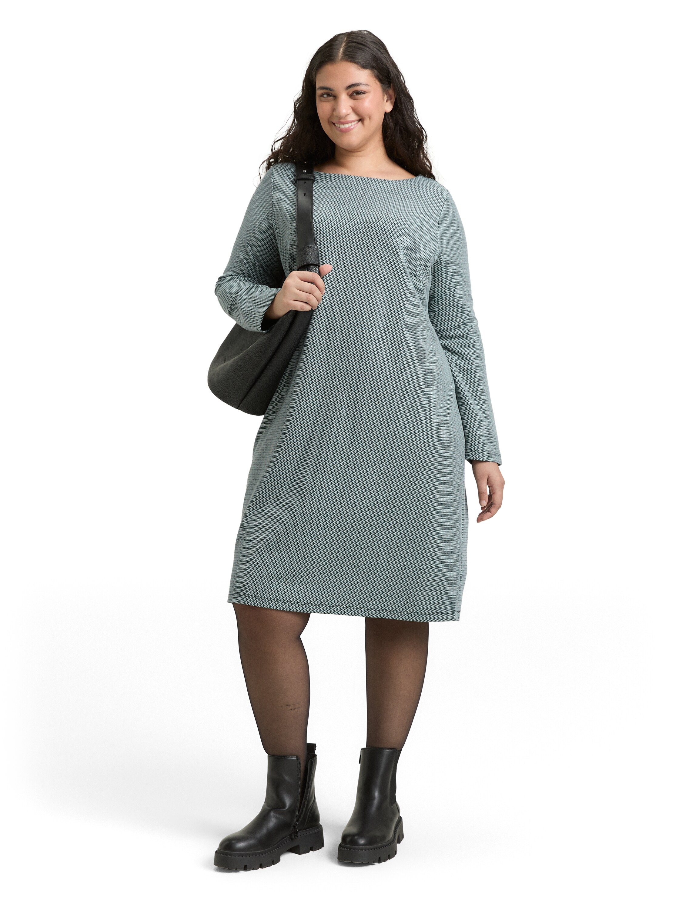 TOM TAILOR PLUS Minikleid mit Jacquard Struktur