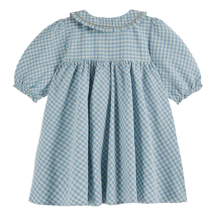 Emile et Ida Robe Manches Ballon Carreaux | Bleu