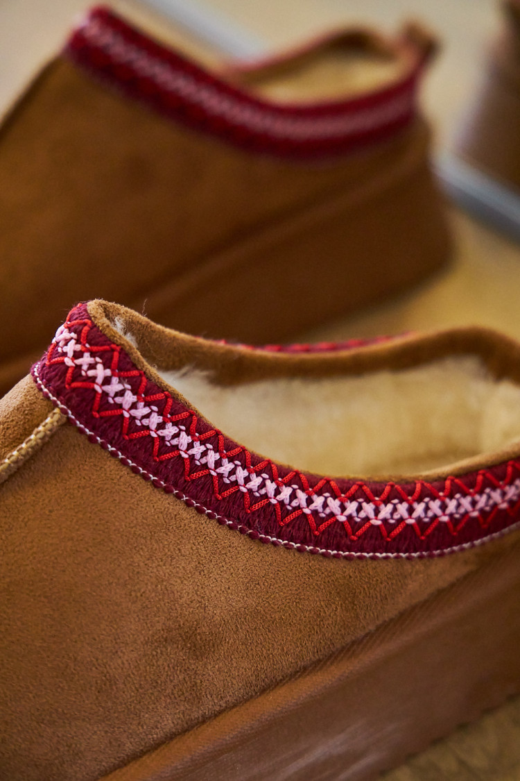 Bottines chaussons en velours compensés