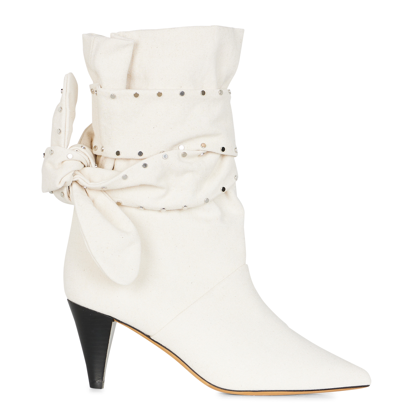 NORIRTWDN - Bottines pointues en coton | Blanc