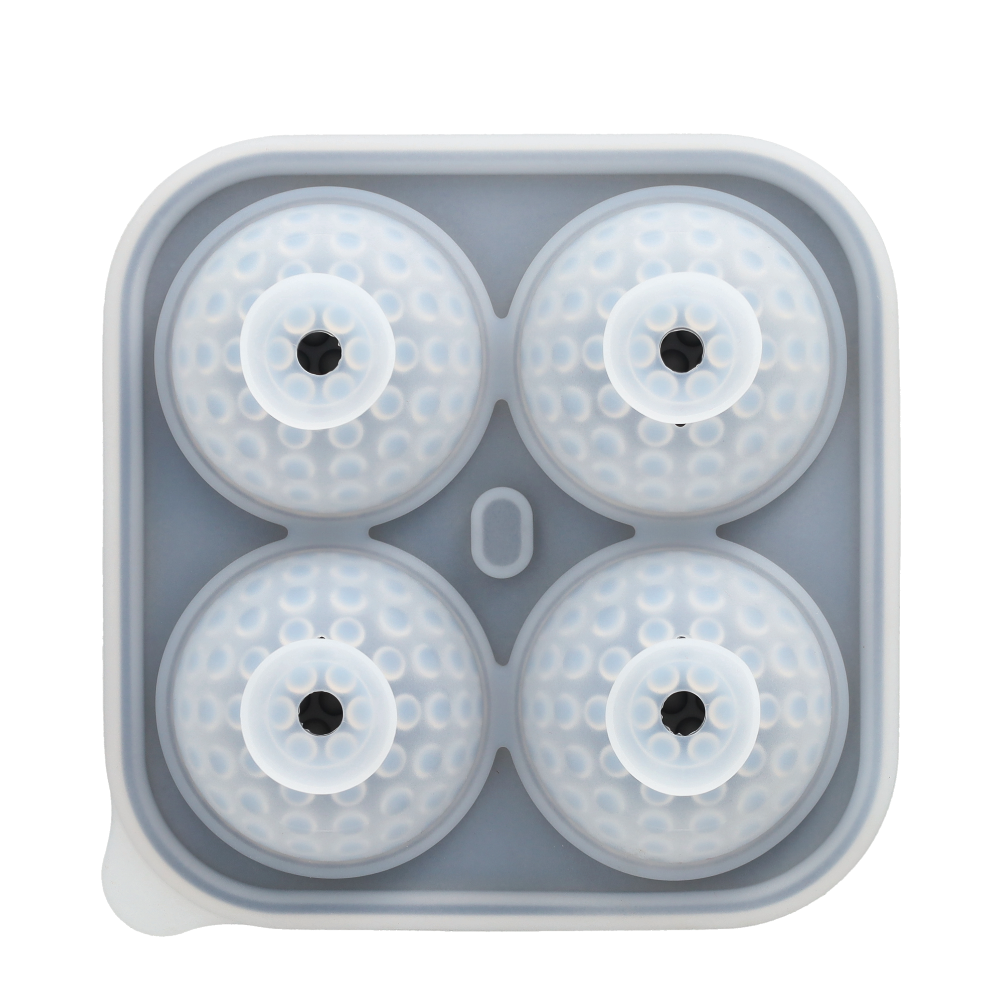 (4-fach) 3D Silikon Eiswürfel Form DIY Ice Cube Tray mit Deckel für Cocktails / Whisky / Softgetränke - Golfball