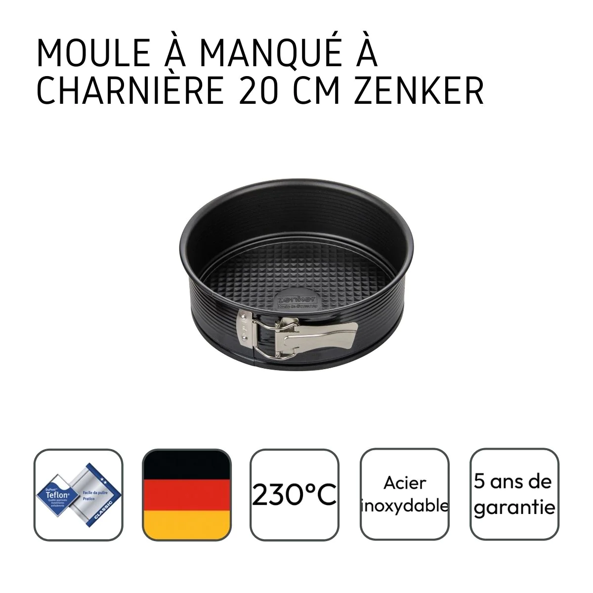 Moule à manqué à charnière 20 cm Black Metallic Zenker