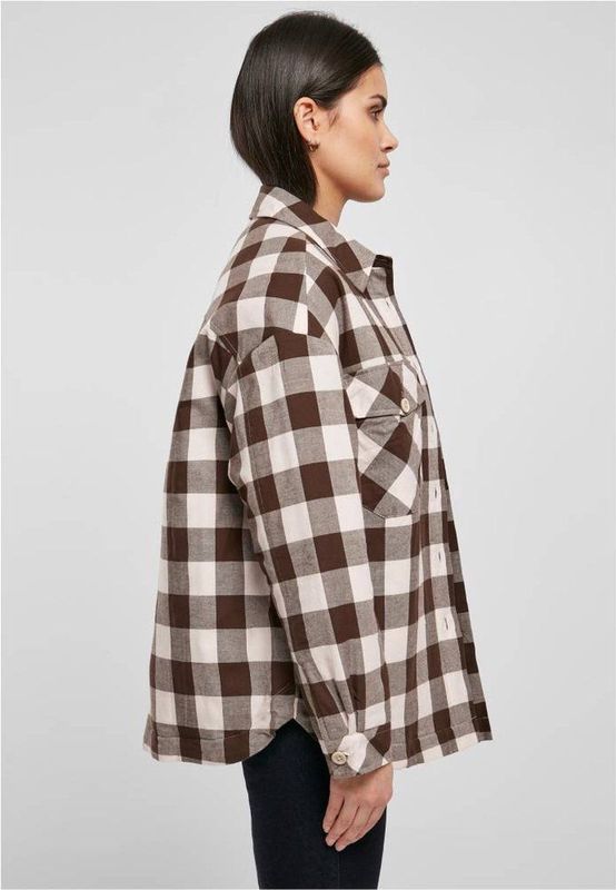 Urban Classics - Flanell Padded Overshirt Blouse - Bruin